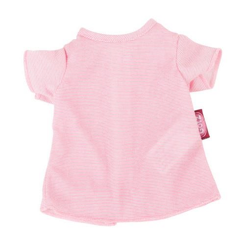 Götz dukketøj t-shirt stribet rosa 46-50 cm.