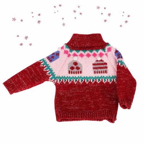 Götz dukketøj Sweater strik rød 42-50 cm