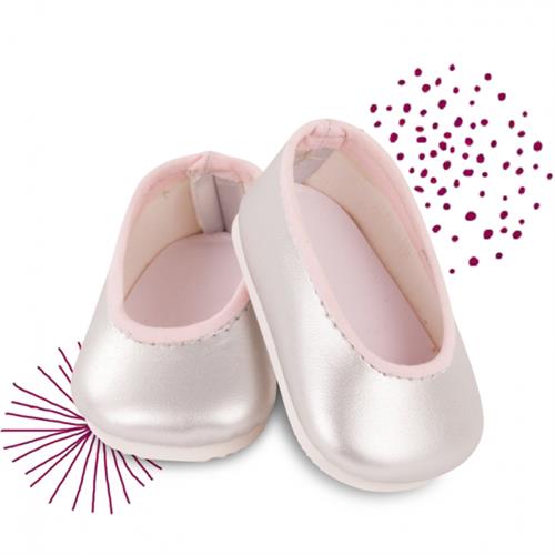 Götz tilbehør ballerina sko sølv/rosa 42 + 46-50