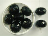 Perle acryl  facet rondel sort 18x13 mm 25 stk.