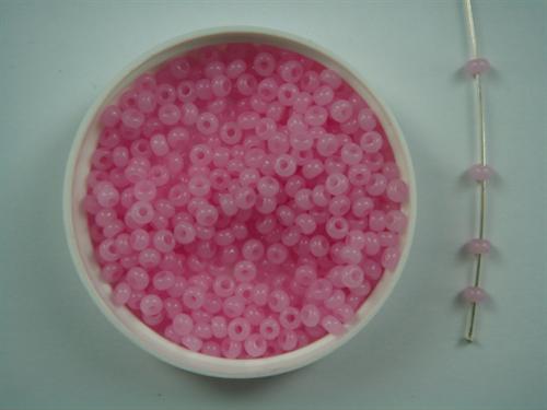 Glasperle rosa noa 3 mm 100 g - meget flot farve.