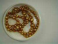 Ferskvandsperler guld ca. 5x3 mm, 36 cm