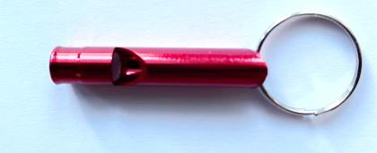 Fløjte aluminium, rød 4,8 cm