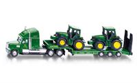 SIKU lastbil 2 John Deere traktorer 1:87