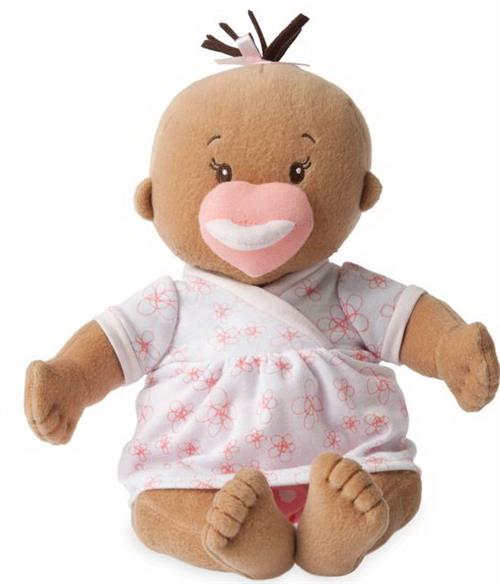 Baby Stella dukke mørk 38 cm. + BONUS der medfølger 1 sæt ekstra tøjsæt