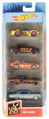 Hot Wheels biler med flammer 5 stk.