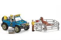 Schleich offroad køretøj med dino & hegn