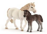 Schleich Pony hoppe og føl
