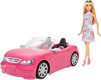Barbie bil pink Capriolet med dukke