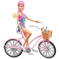 Barbie dukke med cykel og cykelkurv