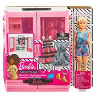 Barbie dukke med skab og tøjsæt