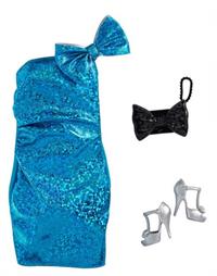 Barbie dukketøj kjole blå glitter m sko