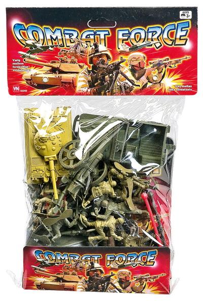 Combat force soldater m tilbehør 25 stk.