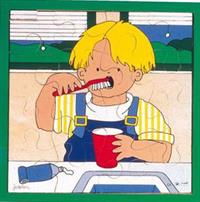 Rolf puslespil Dreng børster tænder 16 brik
