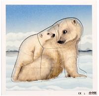 Rolf puslespil Isbjørn med unge 10 brik