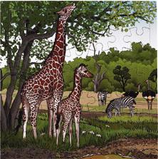 Rolf puslespil giraf med unge 36 brik
