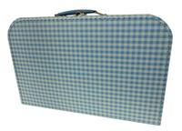 Papkuffert blå lys med hvide tern 35 cm