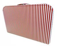 Papkuffert Rød og hvid stribet 40 cm.