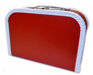 Papkuffert Rød m hvid kant 30 cm.