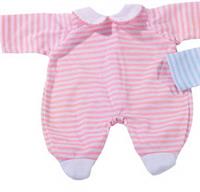 Götz tøj babydragt stribet pink 48 cm 