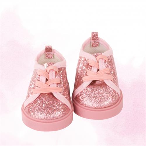Götz tilbehør sko rosa med glitter 36 cm