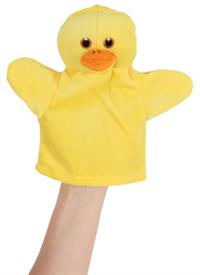 hånddukke gul ælling