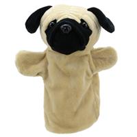 PUPPET hånddukke Mops hund 25 cm