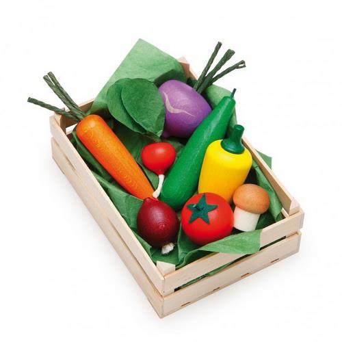 Erzi sortiment grøntsager i trækasse