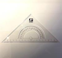 Lineal trekant plast med vinkelmåler