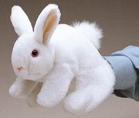 Folkmanis hånddukke hvid kanin