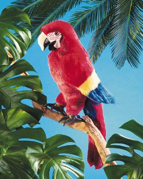 midlertidig Gæstfrihed Kilauea Mountain Folkmanis hånddukke papegøje rød