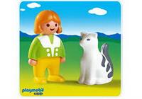 Playmobil 123 pige med kat