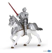 Papo ridder og hest i rustning med lanse