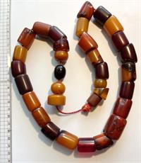 Halskæde med Antik Faturan Bakelit perler