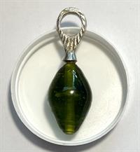 Vedhæng glasdråbe olivengrøn