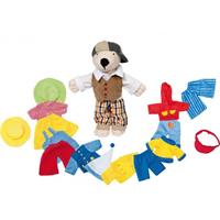 Goki Påklædningsdukke bamse Tinba med 7 komplette tøjsæt