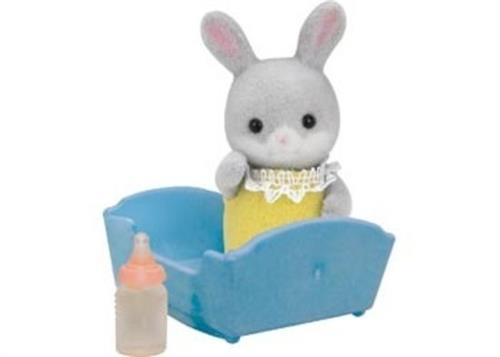 Sylvanian Families kaninbaby med seng