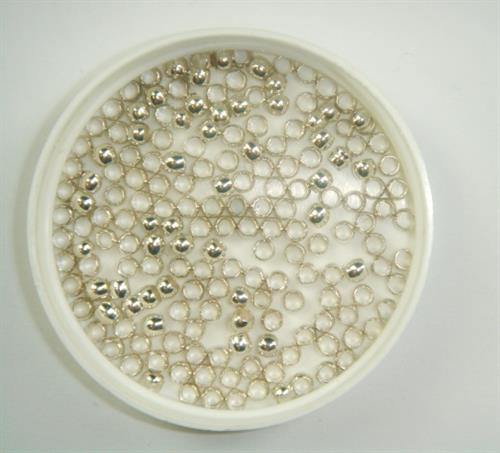 Forsølvet perle 3 mm m 2 mm hul 1000 stk