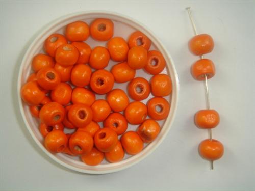 Træperle orange 7 mm 200 stk.