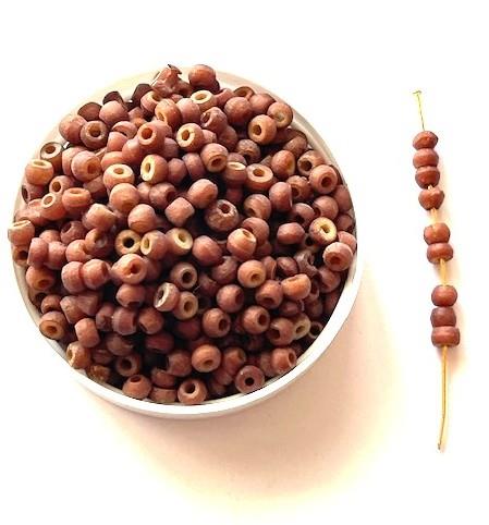 Perle ben farvet chokoladebrun 3,5 mm 20 g. 