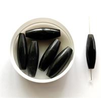 Perle horn sort aflang 2,8 cm 5 stk