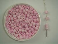 Glasperle 4 mm farvet rosa 100 g