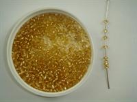 Glasperle 8/0 guld silverline 100 g.