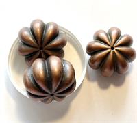 Perle kobber melon antik look 3 stk. MEGET flotte.