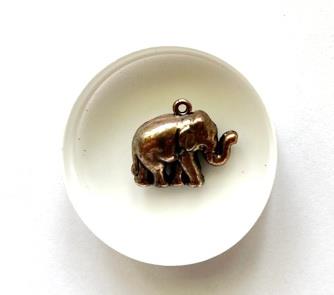 Vedhæng elefant  kobberfarvet 2,5 cm 10 stk.