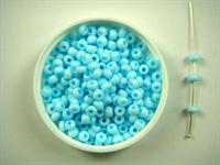 Glasperle lys blå mat 4 mm 100 g