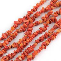 Naturstensperler Coral orange 80 cm