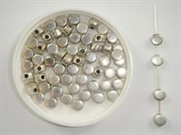 Perle forsølvet rund flad 6 mm 100 stk 