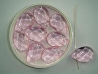 Krystaldråbe rosa 17x12 mm 35 stk.