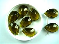 Krystaldråbe olivengrøn 17x12 mm 60